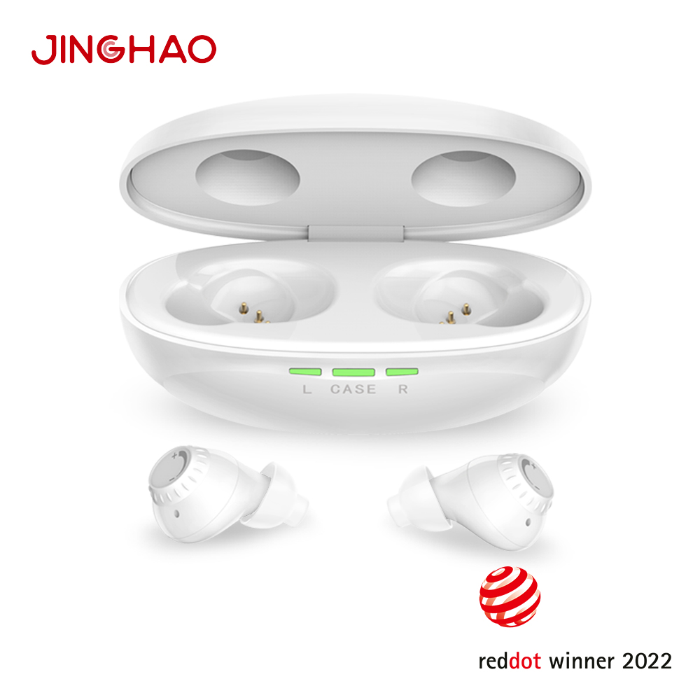 JH-A61 集音器 充電式 Jinghao 充電式集音器 軽量 高齢者集音器 インイヤーセンサー機能 両親 イヤホン 軽量 耳穴式 スピーカー 左右両耳 高感度集音器 コンパクトUSB充電式 きれいでクリアな音 (ブラック)